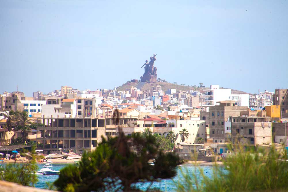 The 49-meter tall African Monument of Resistance in Dakar. The monument was unveiled in 2010 to commemorate 50 years of independence from France. Photo: RFA