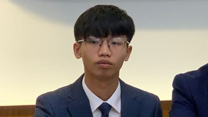 香港“学生动源”召集人钟翰林称,最少有五百位中学生需要来台读书。(记者 黄春梅摄)