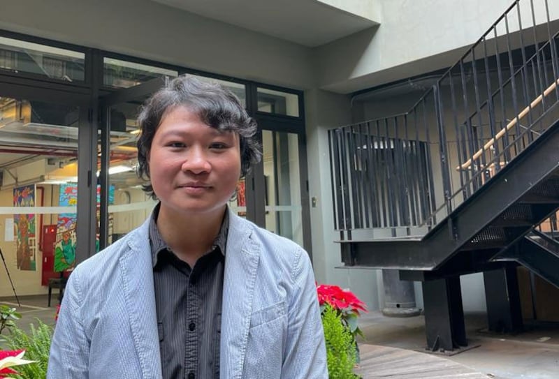 潘嘉伟表示,香港人的集会自由在自权移交后已每况愈下。(陈子非摄)