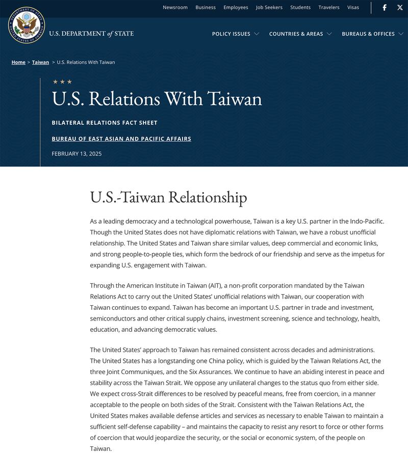 screen cap from state.gov