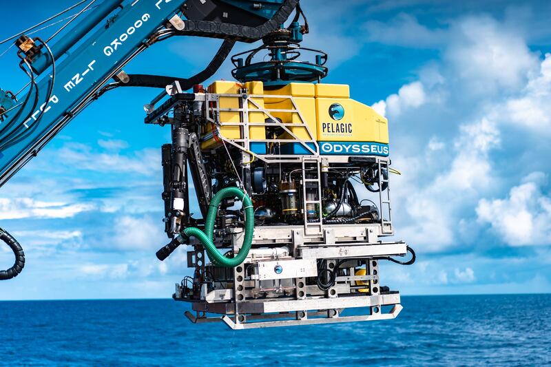 A Odysseus 6K remotely operated vehicle which can dive to depths of up to 6,000 meters for deep sea minerals exploration, pictured on Jan. 5, 2022. [Business Wire]