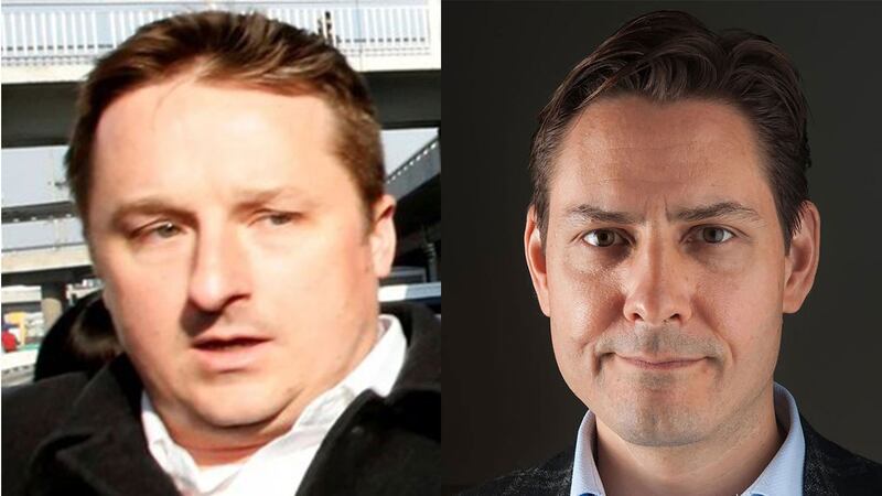 被中国羁押的加拿大公民斯帕弗(左)和康明凯(右)。(组合图片/AFP/REUTERS)