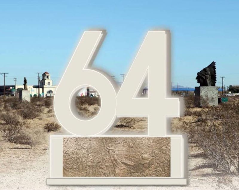 在美国加州15号公路旁树立的六四纪念碑（推特图片）