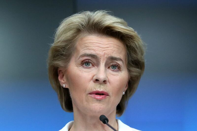 欧盟执委会主席范德赖恩(Ursula von der Leyen )谴责“中国强行通过港版国家法,将会引发非常负面的后果,包括影响商业信心,中国的国家荣誉,以及公众舆论的观感。(AFP)