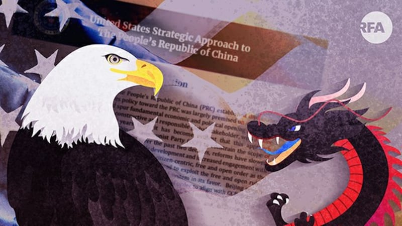 白宫发布对华战略报告 中国政策更趋清晰（自由亚洲电台制图）