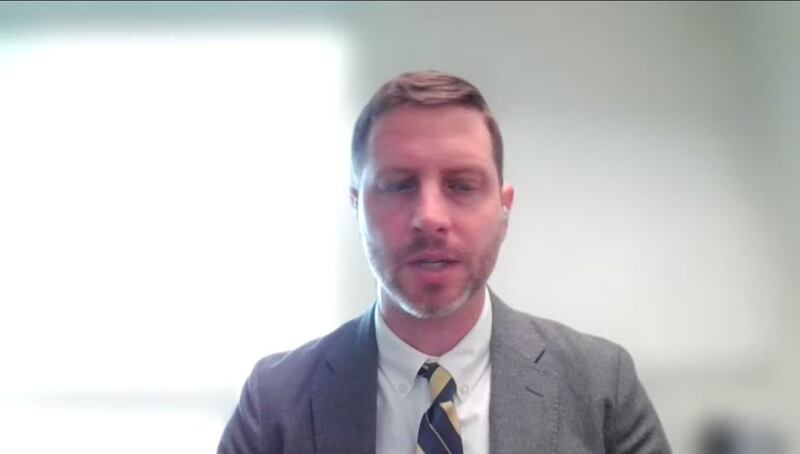 人权组织“自由之家”高级研究总监内特·申坎(Nate Schenkkan)(USCIRF视频会议截图)