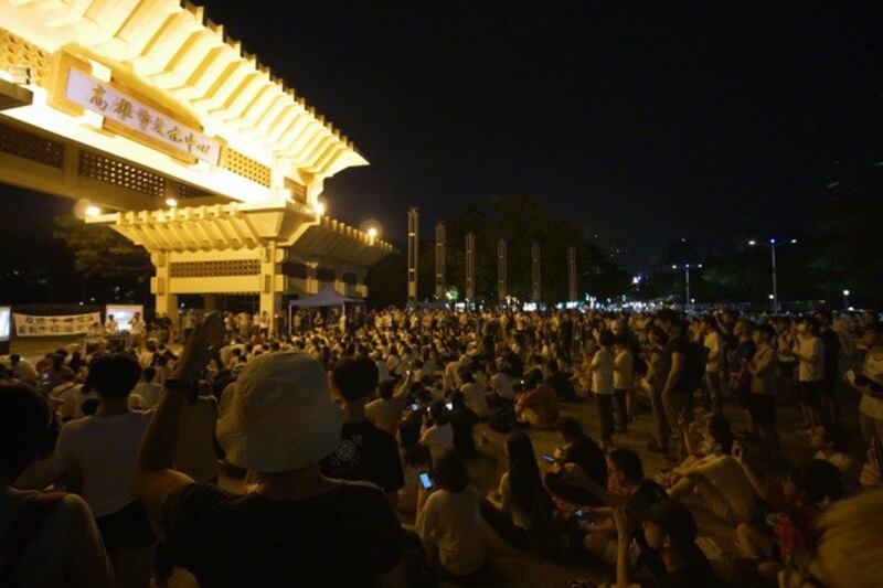 12号晚间高雄场“反送中反逃犯条例”晚会。（台湾基进党提供）