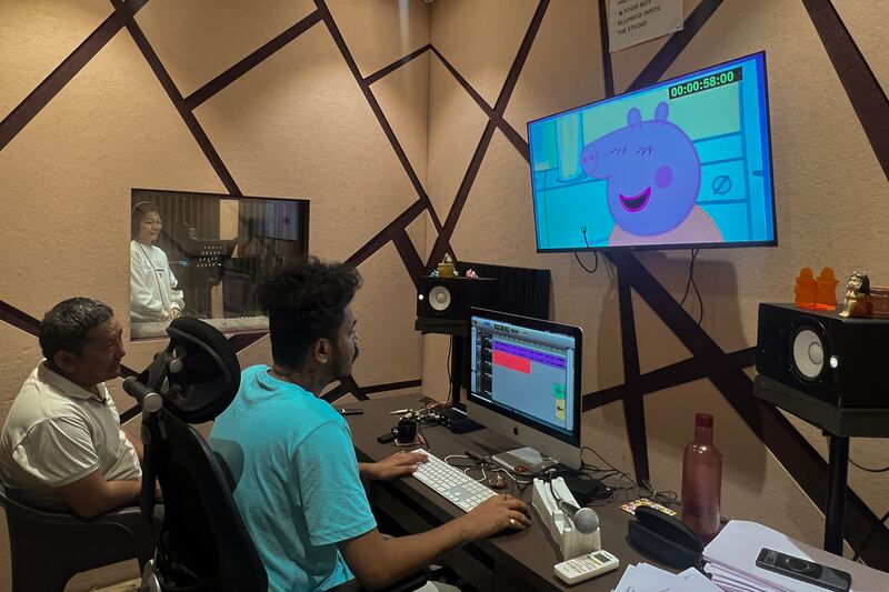 Tibetan version of the British cartoon series Peppa Pig is dubbed into Tibetan.