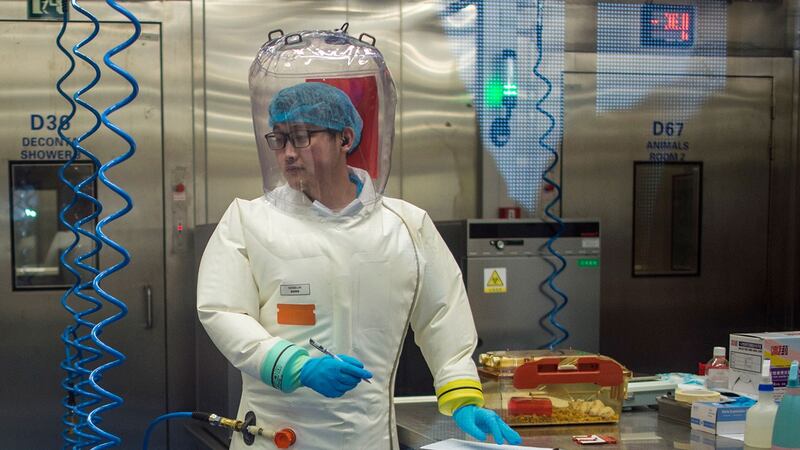 图为武汉P4实验室。(法新社)