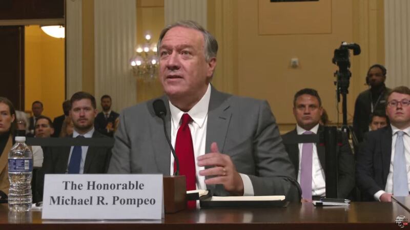 美国前国务卿蓬佩奥在国会众议院美国与中国共产党战略竞争特设委员会2024年1月30日举办的听证会上表示,中国共产党领导的独裁联盟不仅仅影响到台湾,美国本土利益也与之密切相关。(视频截图/美国国会官网)
