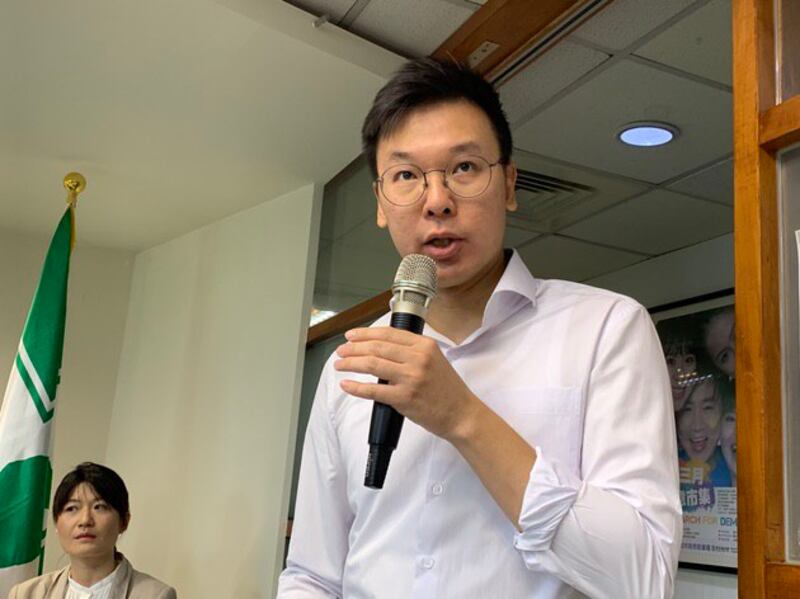 民进党副秘书长林飞帆称，北京已经是实质镇压。(记者 黄春梅摄)