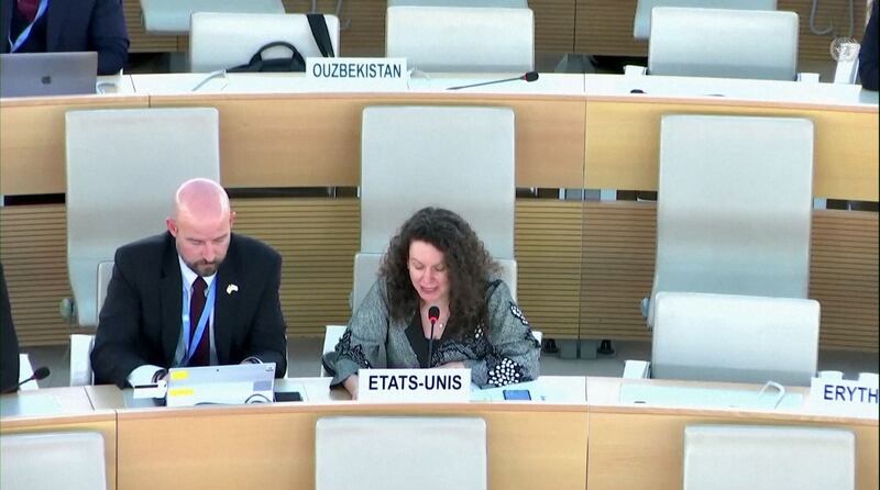 联合国人权理事会第五十二届会议在瑞士日内瓦召开(美联社视频截图)