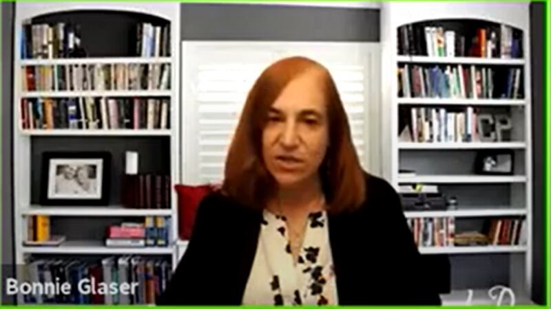 美国战略与国际研究中心中国力量项目主任葛莱仪11月12日在华盛顿智库布鲁金斯学会举办的一场线上讨论会表示,美国和台湾的关系非常牢固,双方有着共同的利益。(视频截图)