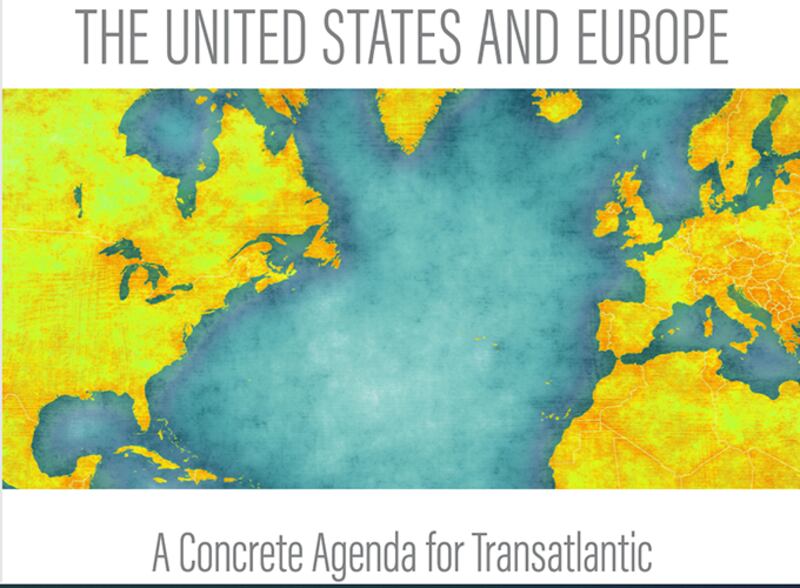 美国国会参议院外交关系委员会发布的“美国与欧洲:关于中国跨大西洋合作的具体议程”报告封面截图(美国国会参议院外交关系委员会)