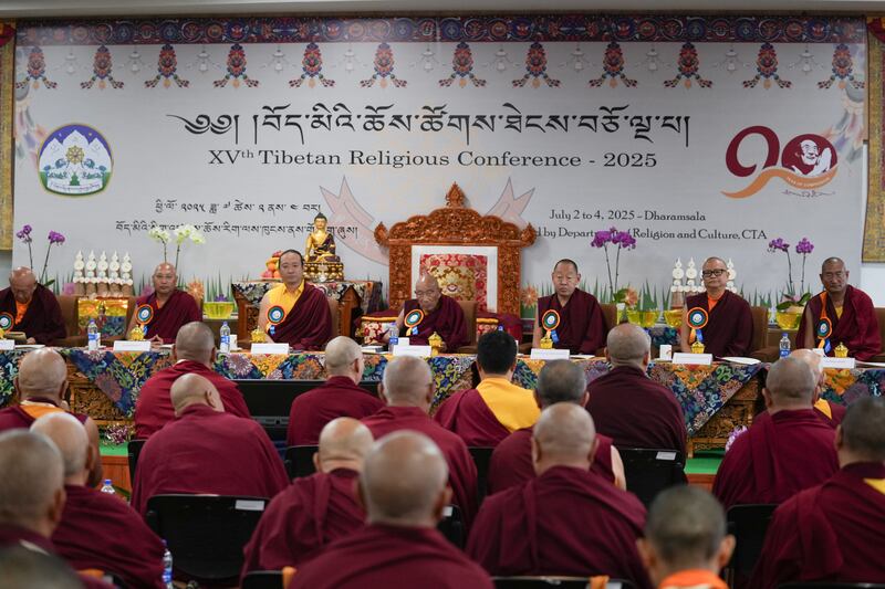 Attendees at the opening of the 15th Tibetan Religious Conference in Dharamsala, India, July 2, 2025.