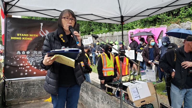 温支联主席李美宝称加拿大要延续维园烛光。 (记者柳飞 拍摄)