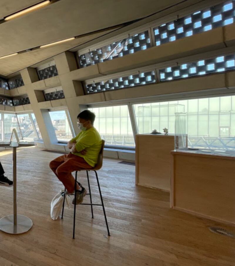 受访者林先生(记者吕熙摄影)