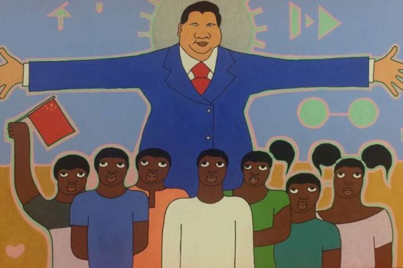 肯尼亚艺术家和画家迈克尔·索伊(Michael Soi) 创作的“中国爱非洲”系列作品之一。（Public Domain）